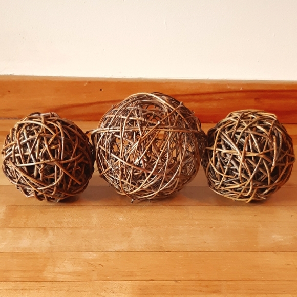Other - Natural Twig Decorative Balls (set of 3)